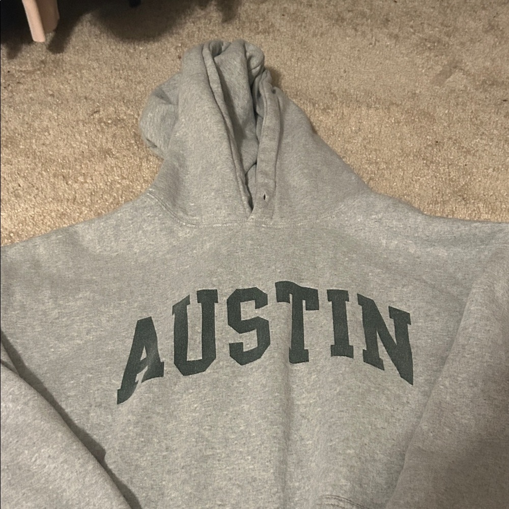 Brandy Melville Gray Hoodie with Austin Print